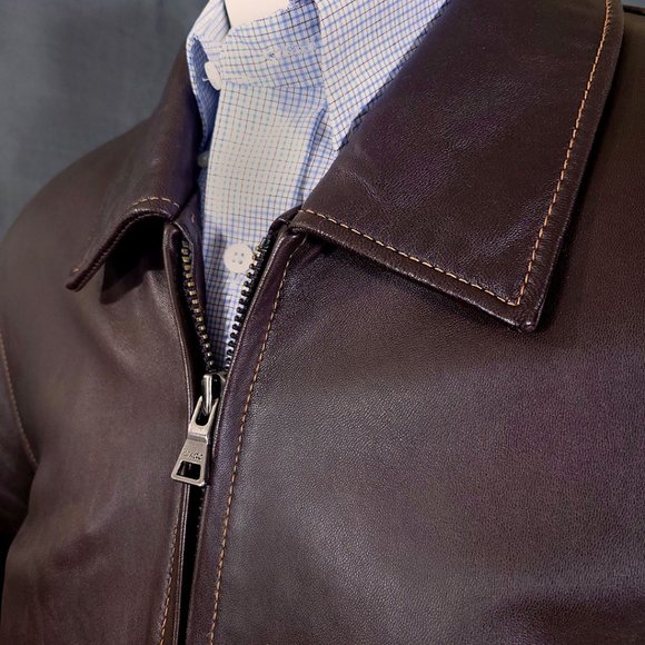 Marc New York Brown Leather Jacket with Quilted Lining - Picture 5 of 15